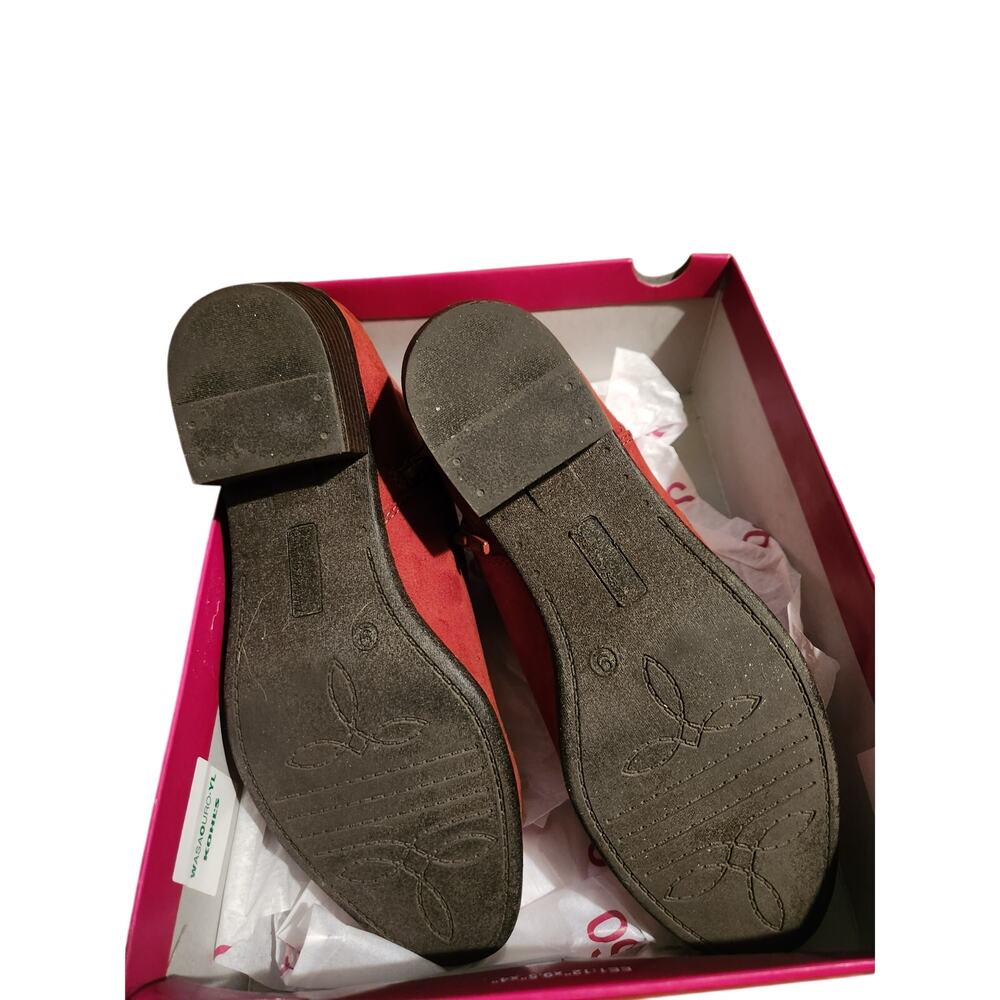 SO Terracotta Ankle Boots Women Size 9M Faux Suede Block Heel - Picture 4 of 8